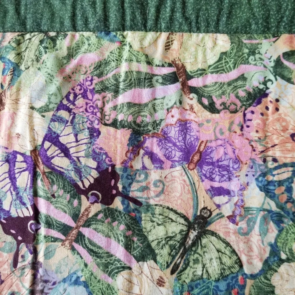 4 Handmade Reversible Quilted Placemats Patchwork Cottagecore Spring Butterflies